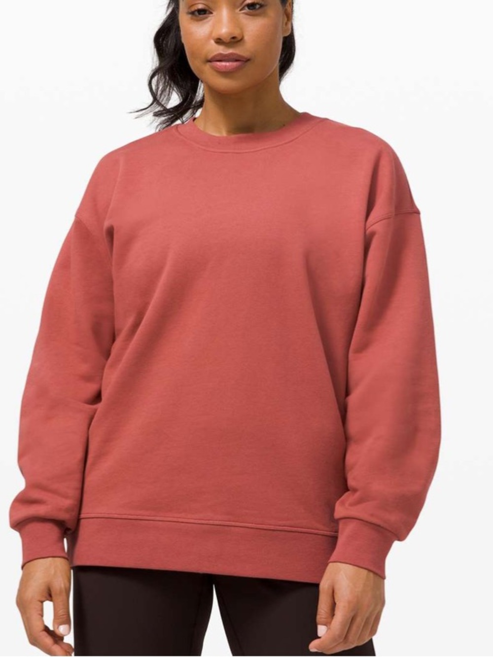 lululemon womens XL perfectly oversized crewneck Sweater Soft Cranberry Pullover